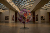 New sculpture Purple Dandelion at Pacific Design Center
