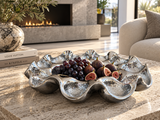 Bubbles Silver Sculptural Glass Bowl – 19.29 in