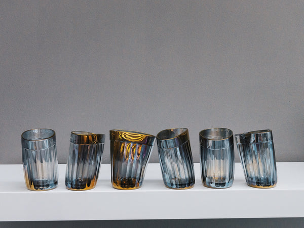 Holographic Faceted Tumbler Set