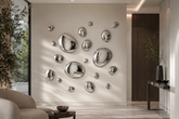 Composizione decorativa da parete 3D Drops Silver