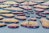 High-end 3D wall art - 55 Drops Mural with reflective mirror drops, perfect for contemporary interiors.