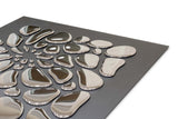 Elegant mirrored wall mural - 55 Drops Mural in silver chrome finish for high-end interior decor.