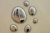 Composizione decorativa da parete 3D Drops Silver