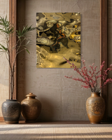 Aqua High Wave Wall Décor Gold