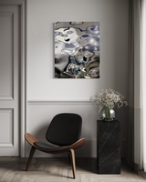 Aqua High Wave Wall Décor Silver