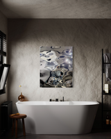 Aqua High Wave Wall Décor Silver