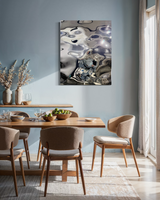 Aqua High Wave Wall Décor Silver