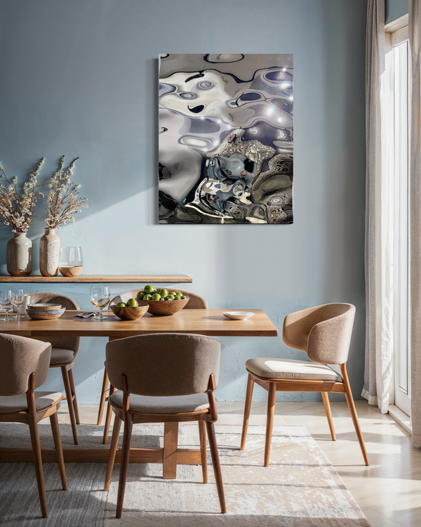 Aqua High Wave Wall Décor Silver