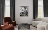 Aqua High Wave Wall Décor Silver