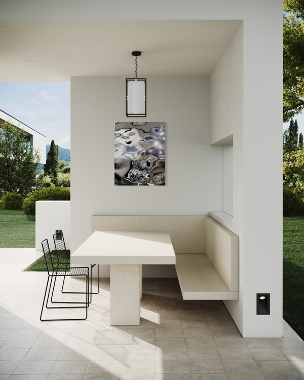 Aqua High Wave Wall Décor Silver