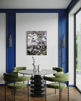 Aqua High Wave Wall Décor Silver