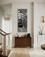 Aqua High Wave Wall Décor Silver Set of Two
