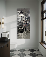 Aqua High Wave Wall Décor Silver Set of Two