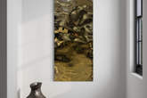 Aqua High Wave Wall Décor Gold Set of Two