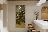 Aqua High Wave Wall Décor Gold Set of Two