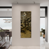 Aqua High Wave Wall Décor Gold Set of Two