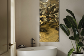 Aqua High Wave Wall Décor Gold Set of Two