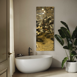 Aqua High Wave Wall Décor Gold Set of Two