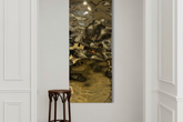 Aqua High Wave Wall Décor Gold Set of Two