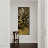 Aqua High Wave Wall Décor Gold Set of Two