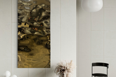 Aqua High Wave Wall Décor Gold Set of Two