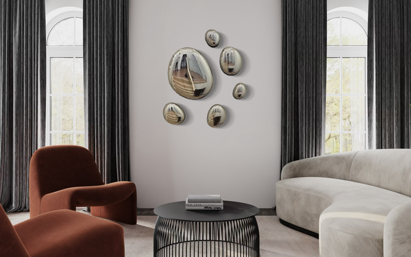 3D Drops Wall Decor Composition Silver