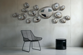 Composizione decorativa da parete 3D Drops Silver