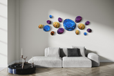 Composizione decorativa da parete 3D Drops Silver