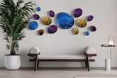 Composizione decorativa da parete 3D Drops Silver