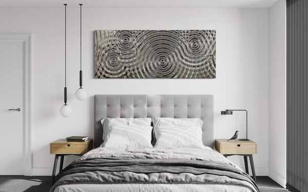 Interference 5 Drops Silver Mural