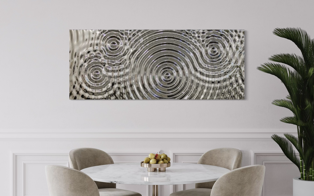 Interference 5 Drops Silver Mural
