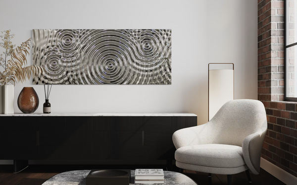 Interference 5 Drops Silver Mural