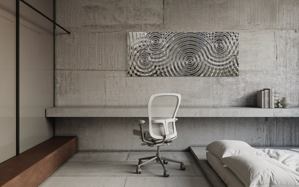 Interference 5 Drops Silver Mural