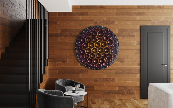 Bubbles Reverse Purple Wall Sculpture