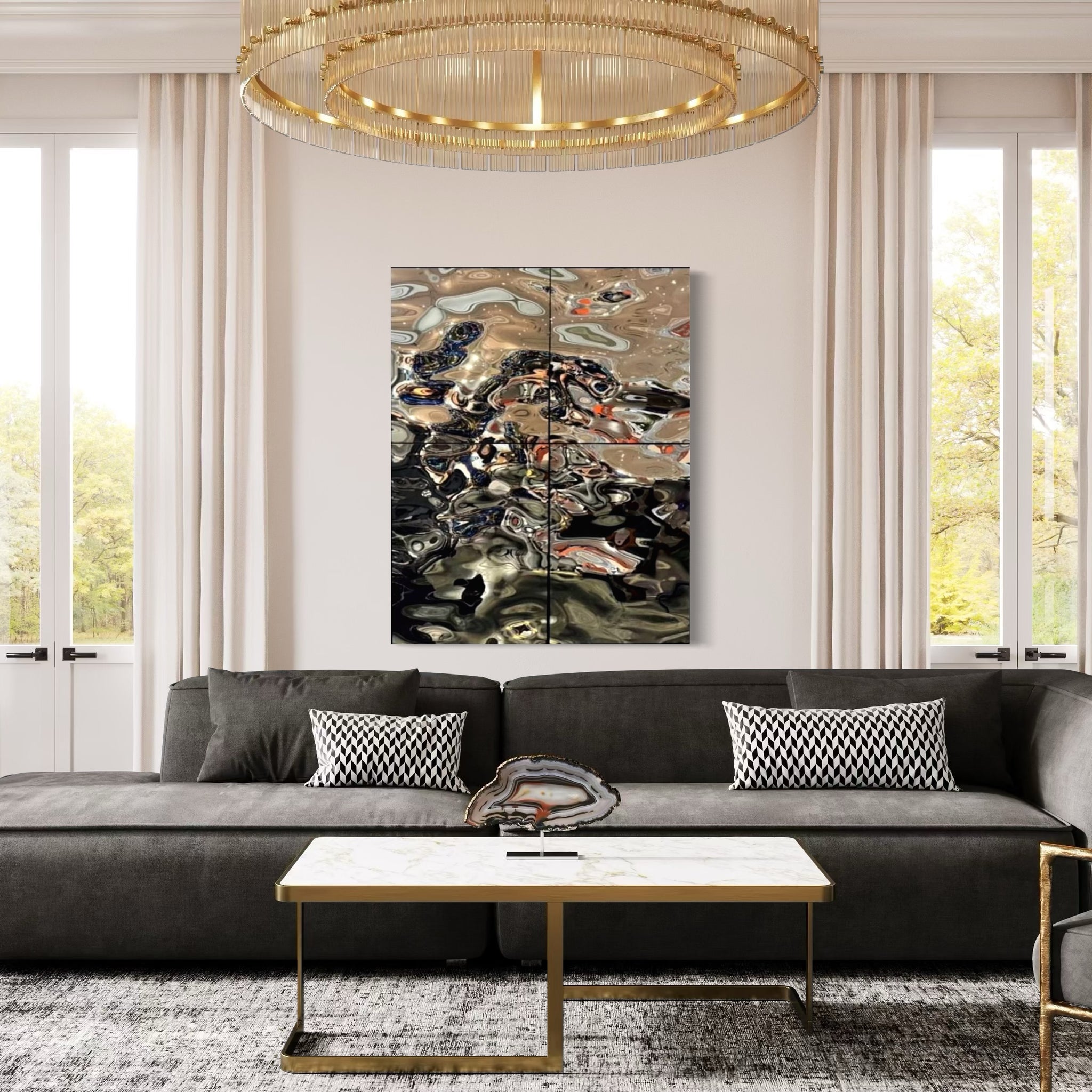 Aqua High Wave Wall Décor