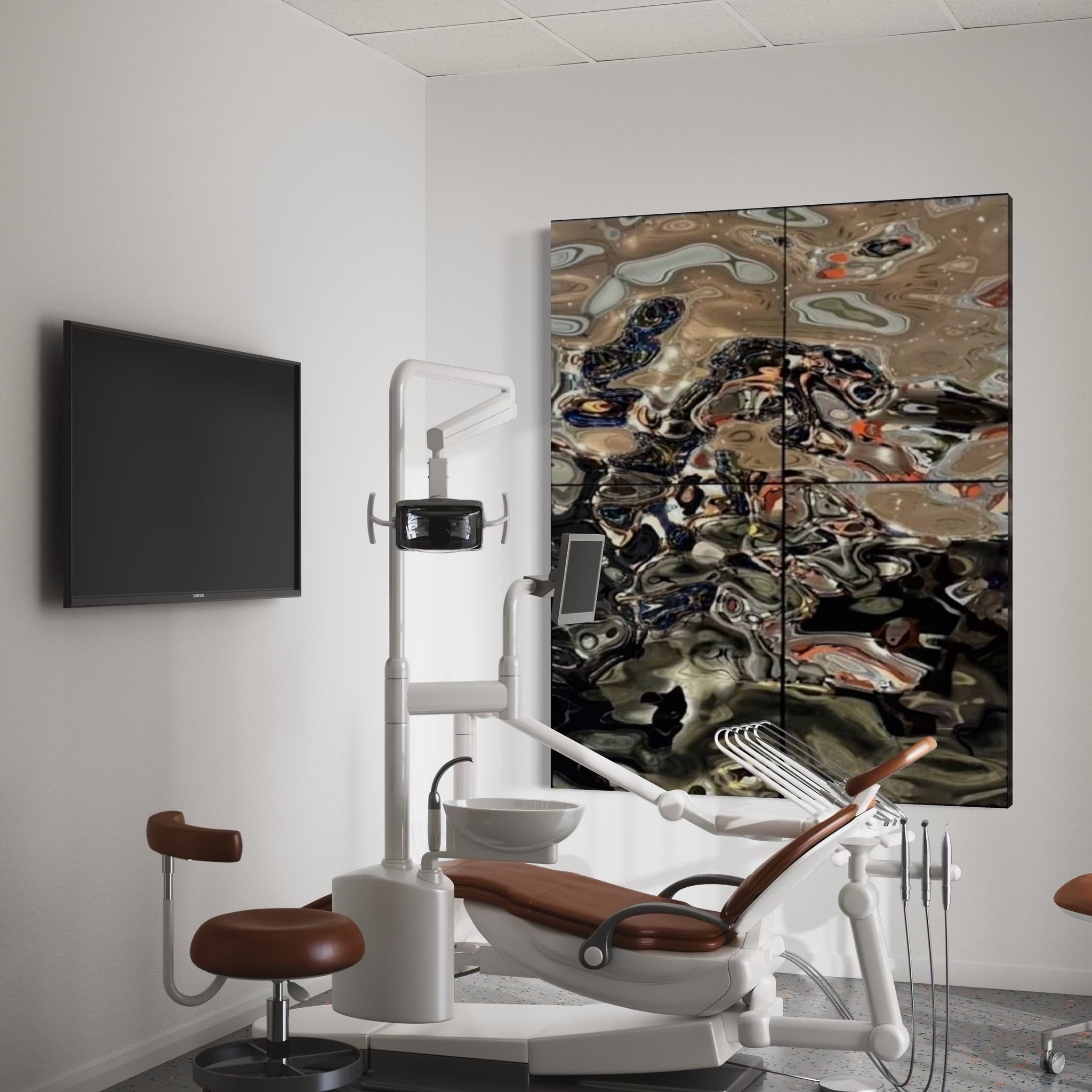 Aqua High Wave Wall Décor