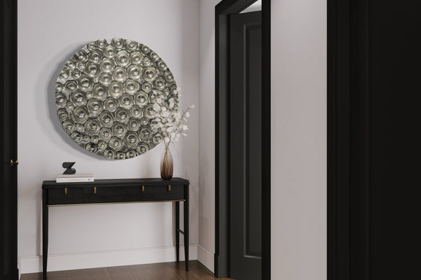 Scultura da parete in argento rovesciato Bubbles