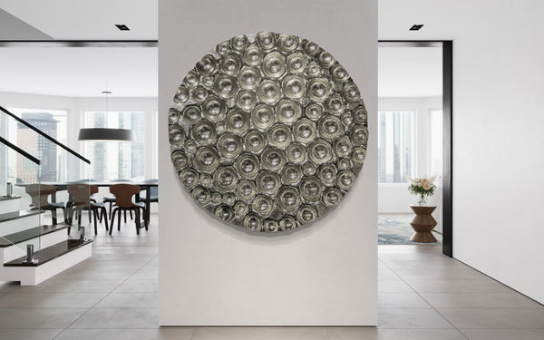Scultura da parete in argento rovesciato Bubbles