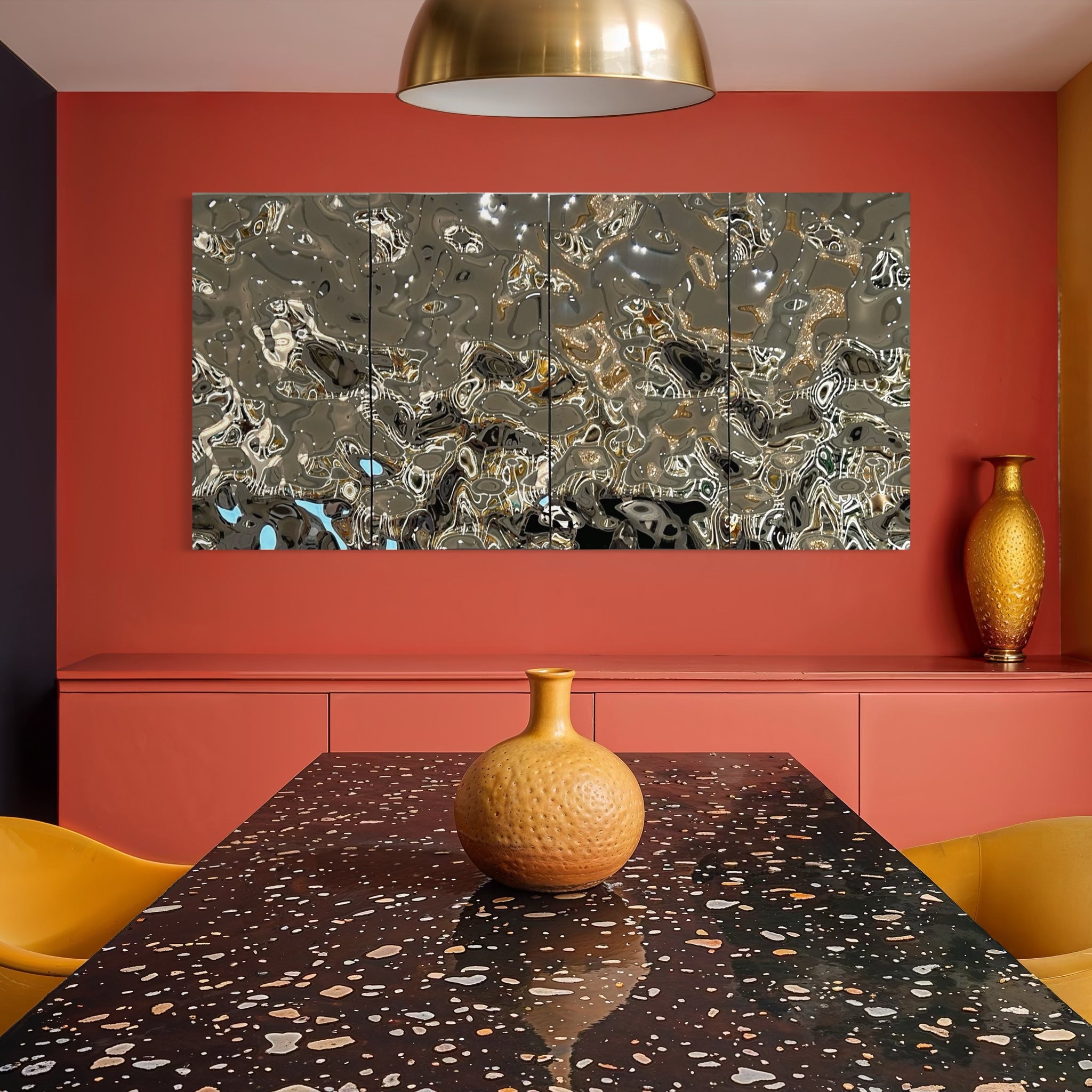 Aqua High Wave Wall Décor Horizontal