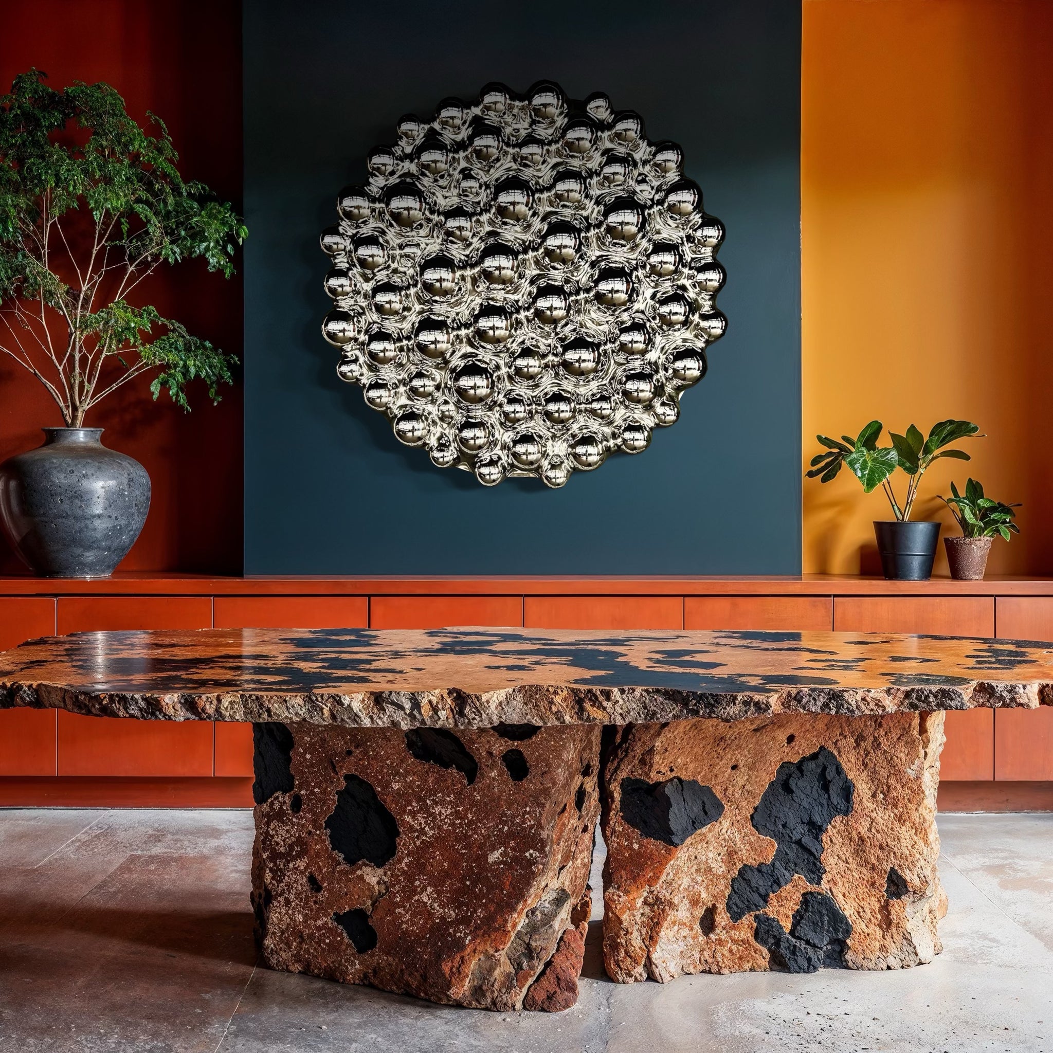 Bubbles Silver — настінна скульптура зі скла