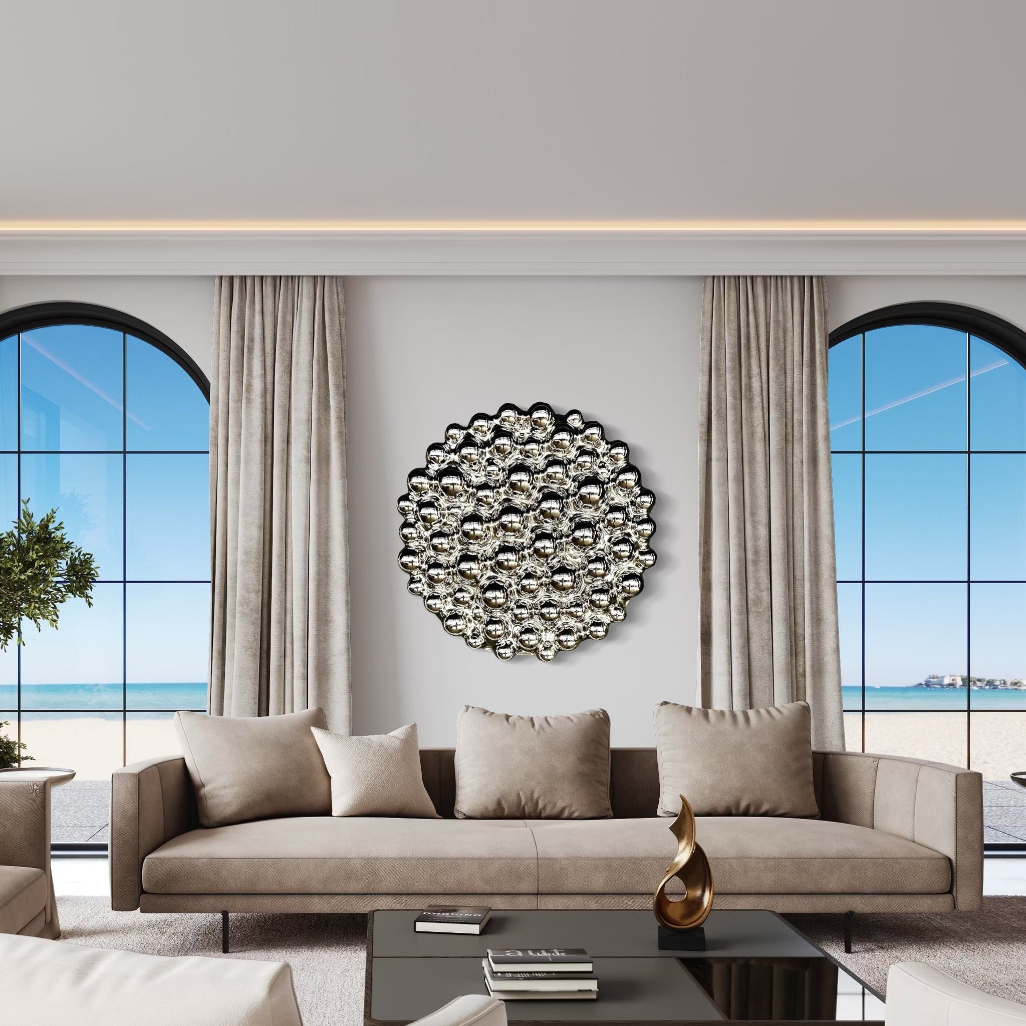 Bubbles Silver — настінна скульптура зі скла