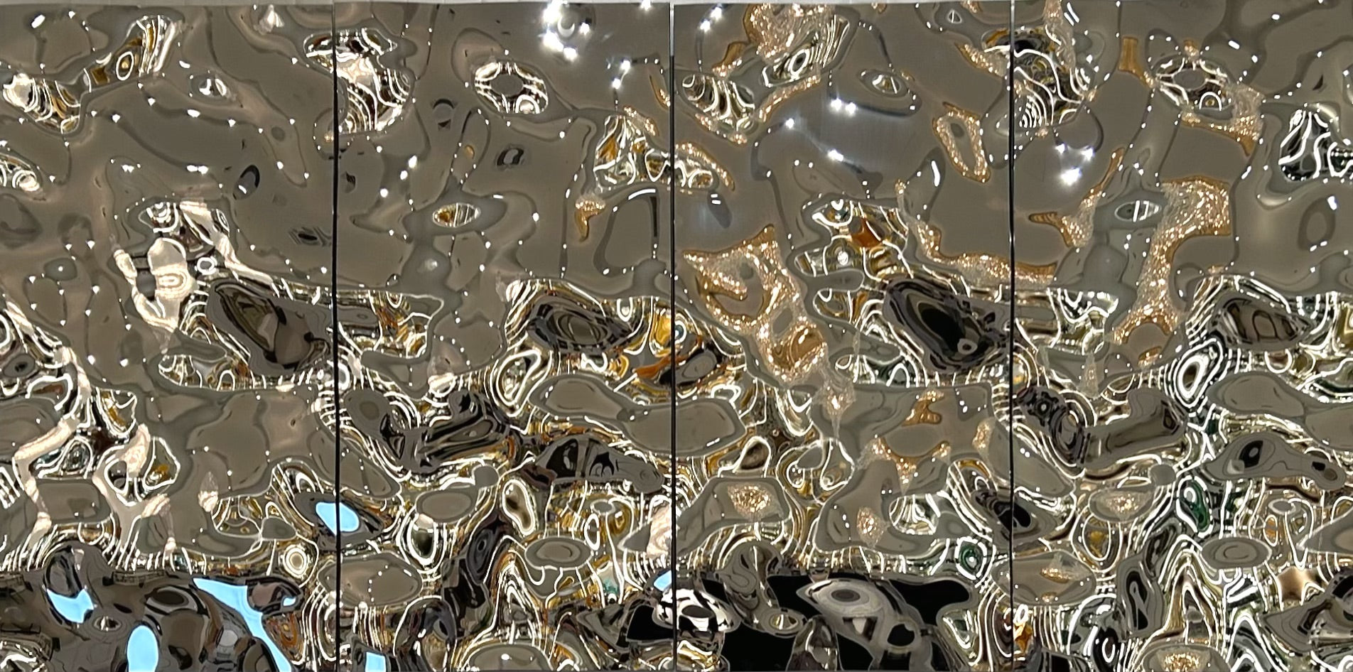 Aqua High Wave Wall Décor Horizontal