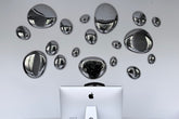 Composizione decorativa da parete 3D Drops Silver