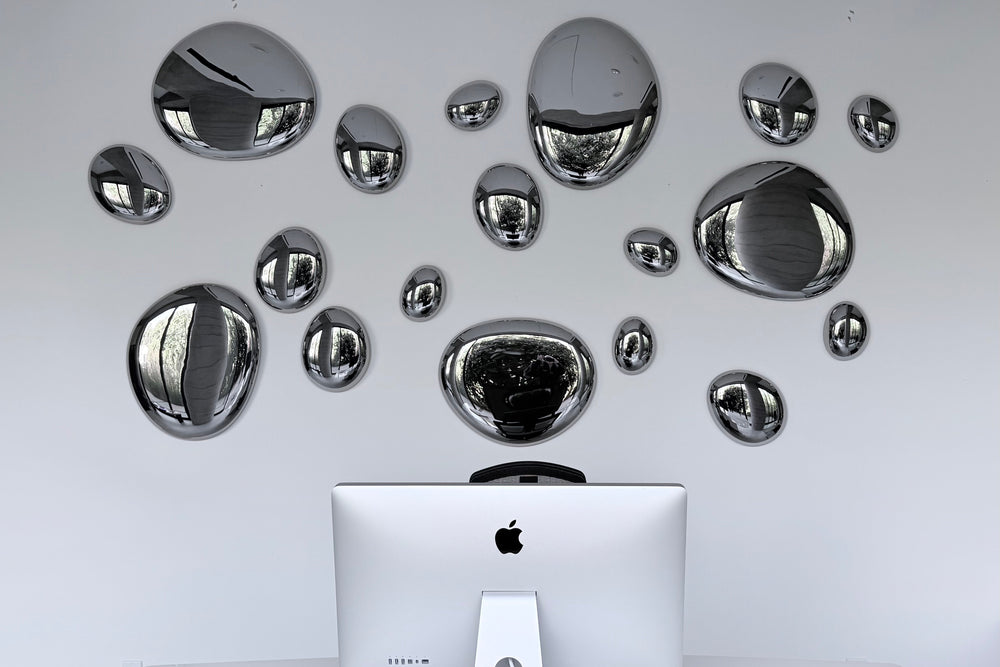 Composizione decorativa da parete 3D Drops Silver
