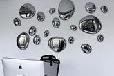 Composizione decorativa da parete 3D Drops Silver
