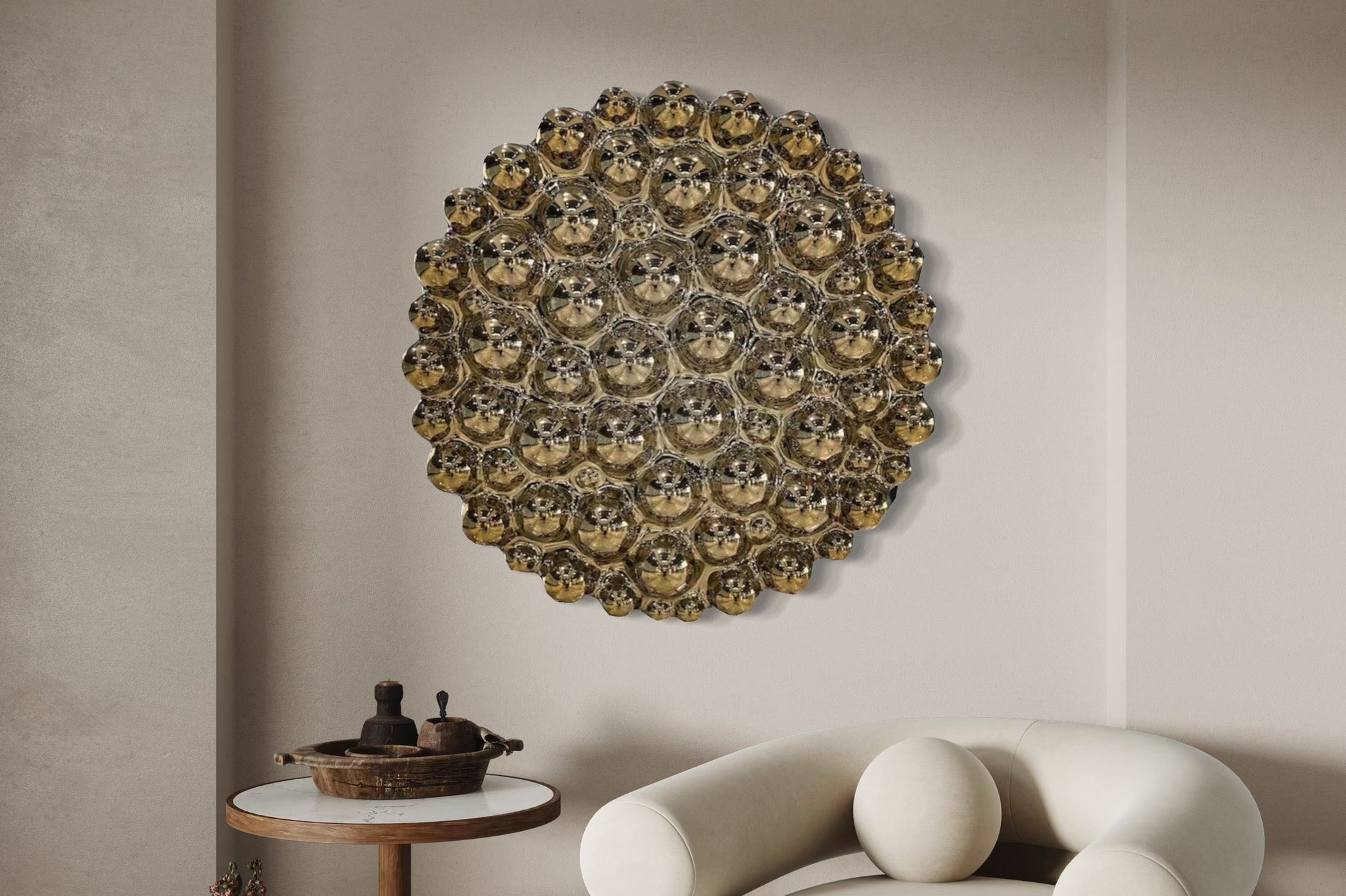 Bubbles Gold Wall Sculpture