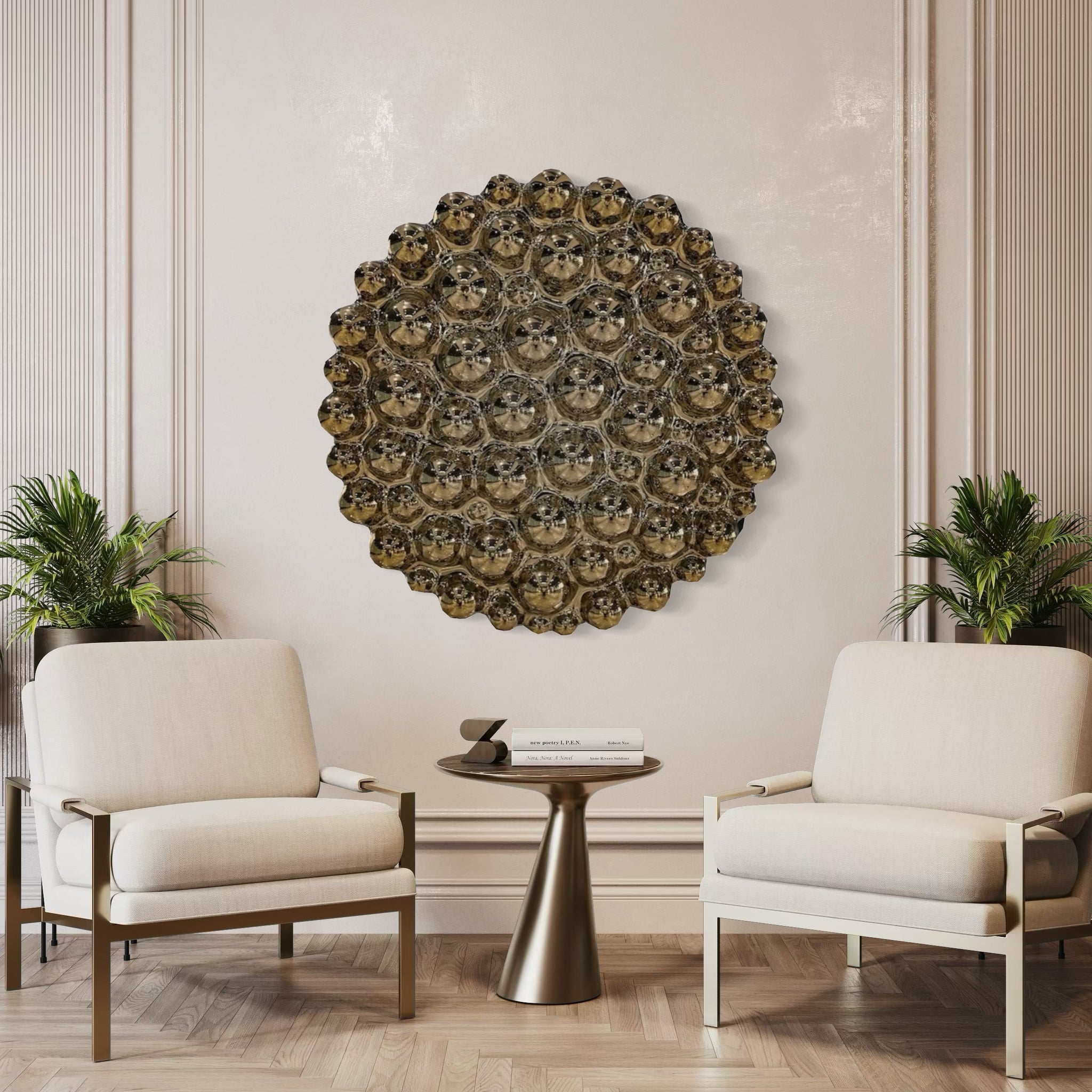 Bubbles Gold Wall Sculpture
