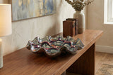 Bubbles Iridescent Purple Sculptural Glass Bowl – 19.3 in