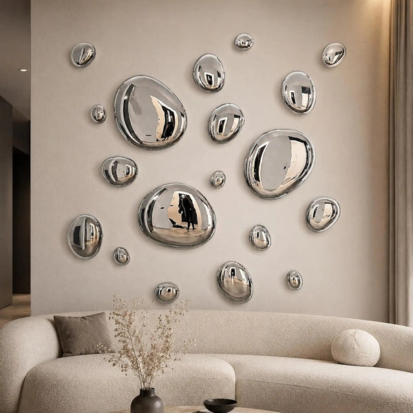 3D Drops Wall Decor Composition Silver