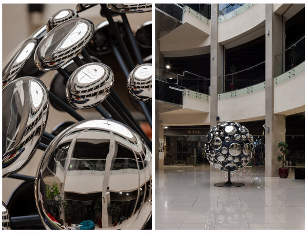 Space Expansion Sculpture in Silver